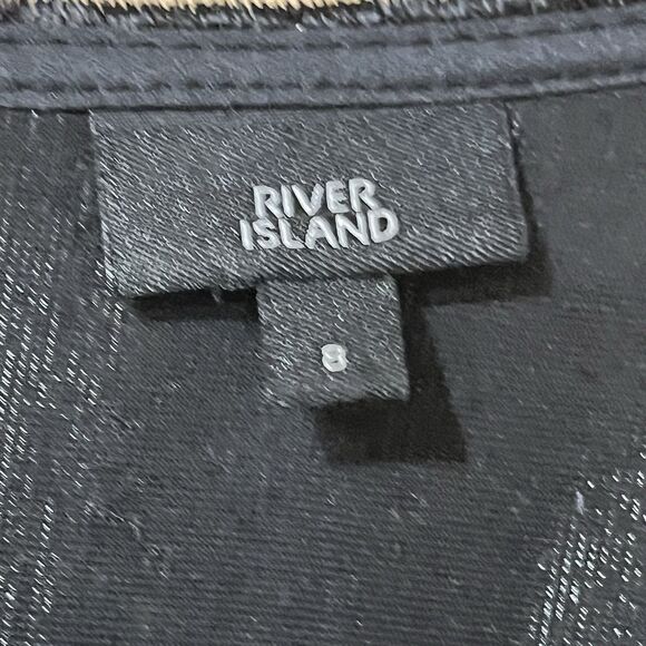 River Island Womens Size 8 Black Velvet Knot Front Split Maxi Dress - Picture 4 of 4